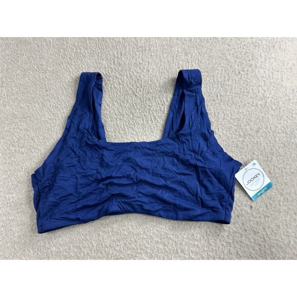 Jockey Air Soft Touch Bralette Sz XL Blue Wireless Stretch Scoop Neck New - Picture 8 of 8